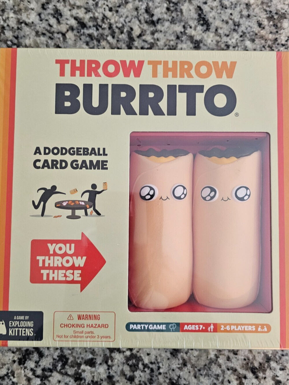 Throw Throw Burrito Dodgeball Card Game By Exploding Kittens Ages 2-6 Players 7+